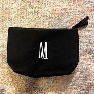 “M” Monogrammed Toiletries Bag in Black